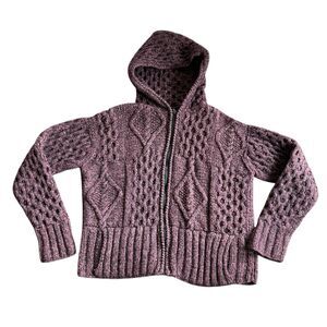 The Better Sweater Alaska Wool Blend Chunky Handmade Sweater Jacket Full Zip L